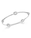Ippolita Sterling Silver Rock Candy 5-stone Bangle In Clear Quartz In White/silver