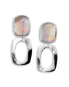 Ippolita Sterling Silver Rock Candy Brown Shell Long Oval & Large Frame Drop Earrings In Silver