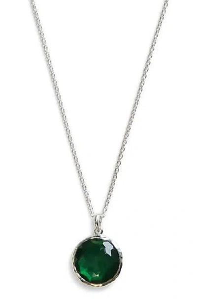 Ippolita Sterling Silver Wonderland Small Round Denim Pendant Necklace In Green