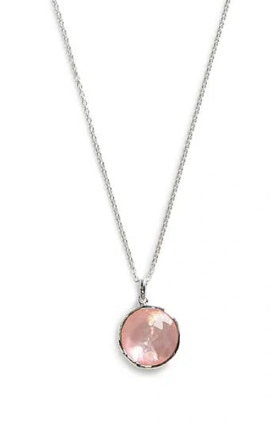 Ippolita Sterling Silver Wonderland Small Round Denim Pendant Necklace In Pink