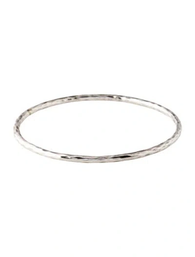 Pre-owned Ippolita Thin Hammered Bangle Bracelet, 6.75" In Multi
