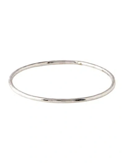 Pre-owned Ippolita Thin Hammered Bangle Bracelet, 6.75" In Multi