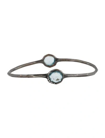 Pre-owned Ippolita Topaz & Diamond Bangle Bracelet, 7.5" In Multi