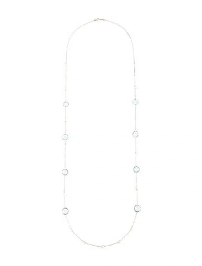 Pre-owned Ippolita Topaz Ball & Stone Station Necklace, 38" In Multicolor