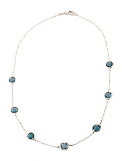 Pre-owned Ippolita Topaz Station Necklace, 17.75" In Multicolor