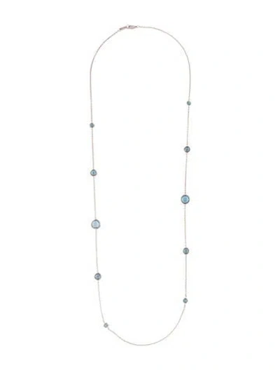 Pre-owned Ippolita Topaz Station Necklace, 38.25" In Multi