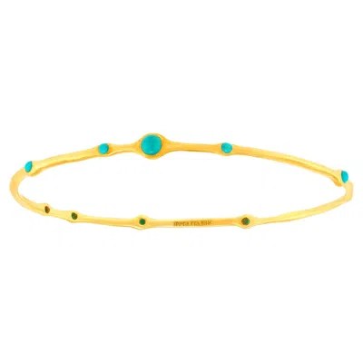 Pre-owned Ippolita Turquoise And Gold Bangle By  In Multi