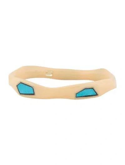 Pre-owned Ippolita Turquoise & Resin Bangle Bracelet, 8" In Multi