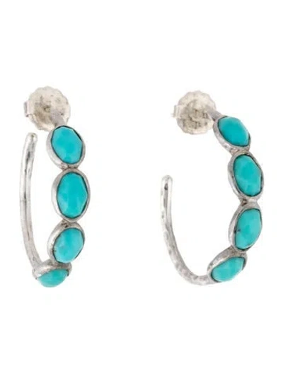 Pre-owned Ippolita Turquoise Hoop Earrings In Multicolor