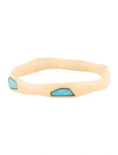 Pre-owned Ippolita Turquoise Resin Bangle Bracelet, 8" In Multi