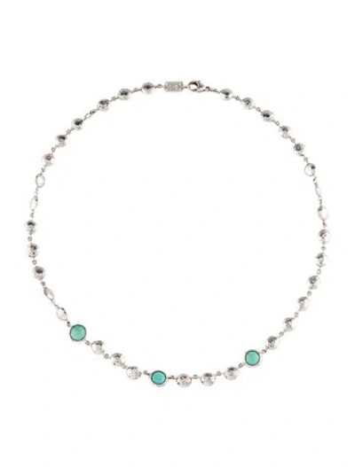 Pre-owned Ippolita Turquoise Station Necklace, 16.75" In Multi