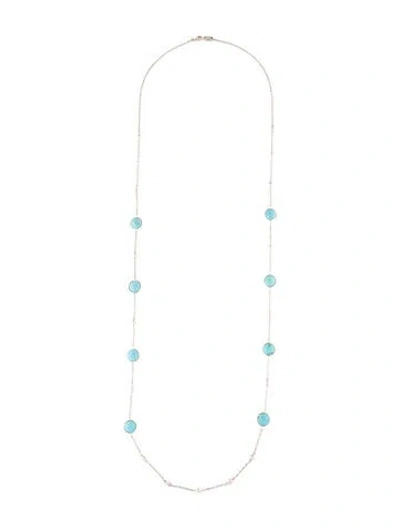 Pre-owned Ippolita Turquoise Station Necklace, 38.5", 38.5" In Multi