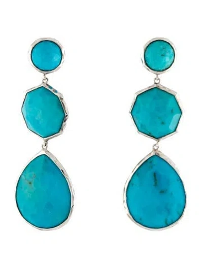 Pre-owned Ippolita Turquoise Triple Drop Earrings In Multi