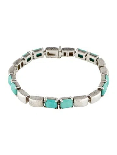 Pre-owned Ippolita Turquoise Wonderland Link Bracelet, 7.5" In Multi