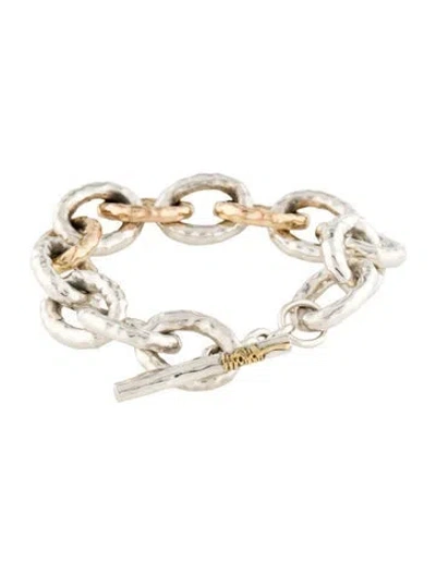 Pre-owned Ippolita Two-tone Chimera Bastille Bracelet, 6.75" In Multi