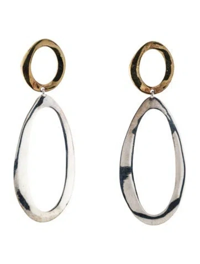 Pre-owned Ippolita Two-tone Large Smooth Snowman Double Drop Earrings In Chimera In Multi