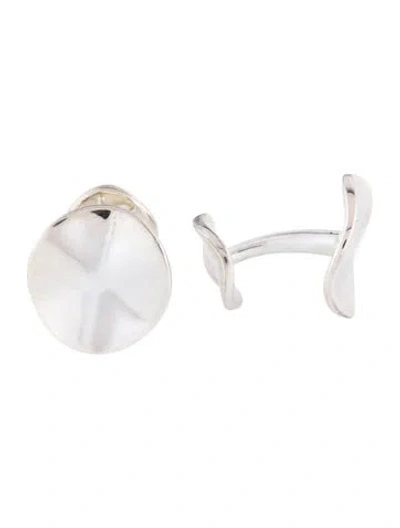 Pre-owned Ippolita Wavy Disc Cufflinks In Multi