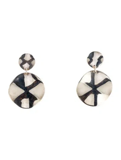 Pre-owned Ippolita Wavy Disc Snowman Earrings In Multi