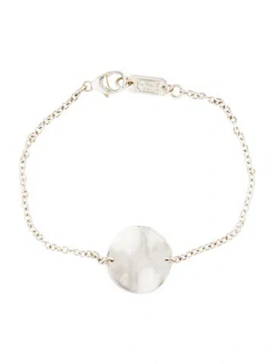 Pre-owned Ippolita Wavy Disc Station Bracelet, 6.75" In Multicolor