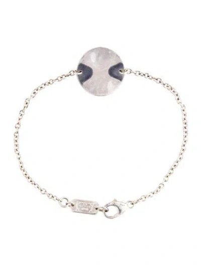 Pre-owned Ippolita Wavy Disc Station Bracelet, 6.75" In Multicolor