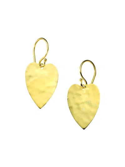 Ippolita Women's Classico Crinkle Heart 18k Yellow Gold Earrings