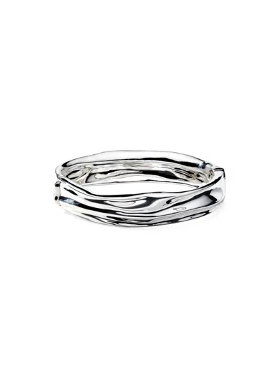 Ippolita Sterling Silver 925 Classico Crush Thin Hinged Bangle Bracelet