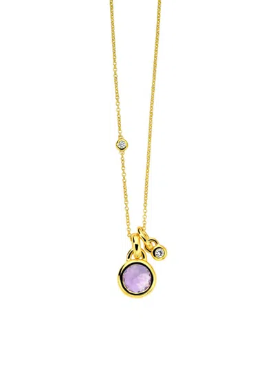 Ippolita Women's Lollipop 18k Yellow Gold, Dark Amethyst & 0.12 Tcw Diamond Pendant Necklace