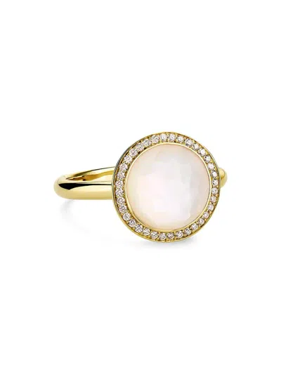 Ippolita Women's Lollipop 18k Yellow Gold, Gemstone & 0.18 Tcw Diamond Ring In Mother Of Pearl