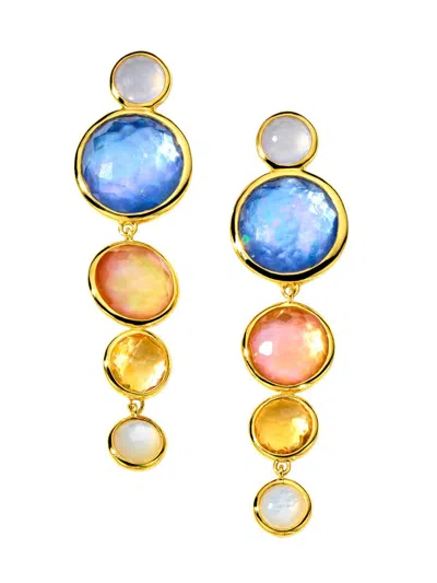 Ippolita Women's Lollipop Icicle 18k Yellow Gold & Multi-gemstone Drop Earrings In Purple