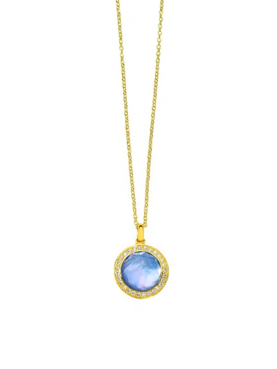 Ippolita Women's Lollipop Small 18k Yellow Gold, Turquoise & Diamond Pendant Necklace In Blue