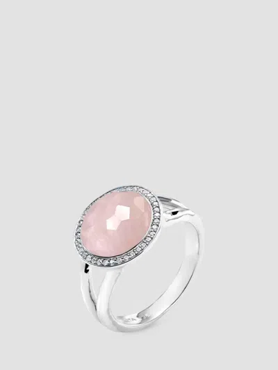 Ippolita Women's Lollipop Sterling Silver, Rose Quartz & Mother-of-pearl Doublet & 0.15 Tcw Diamond Mini Ring