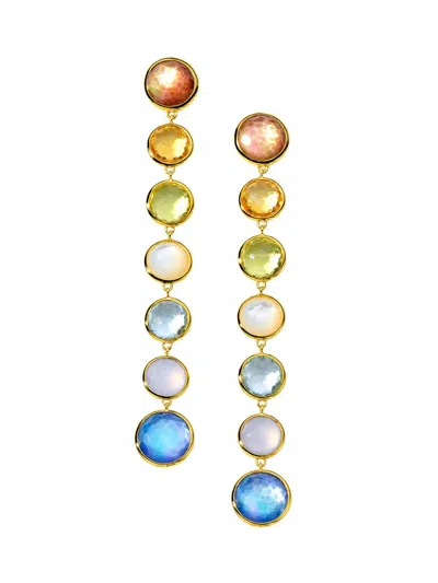Ippolita Women's Lollipop Wildflower 18k Yellow Gold & Multi-stone Linear Drop Earrings