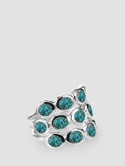 Ippolita Women's Polished Rock Candy All-around Tiny Ovals Sterling Silver, Bronze & Turquoise Ring