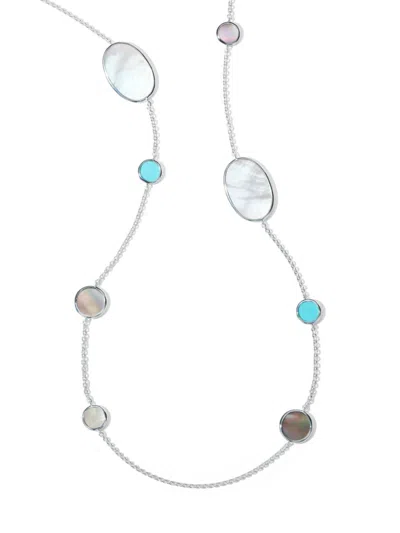 Ippolita Women's Polished Rock Candy Oval Isola Sterling Silver, Turquoise & Mother-of-pearl Station Necklace