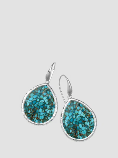 Ippolita Women's Polished Rock Candy Sterling Silver, Rock Crystal, Bronze & Turquoise Doublet Small Teardrop In Blue