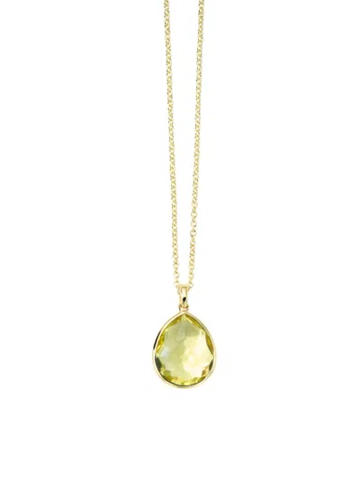 Ippolita Women's Rock Candy 18k Gold & Green-gold Citrine Medium Teardrop Pendant Necklace In Alpine