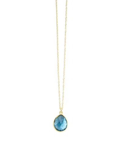 Ippolita Women's Rock Candy 18k Gold & London Blue Topaz Mini Teardrop Pendant Necklace In Alpine