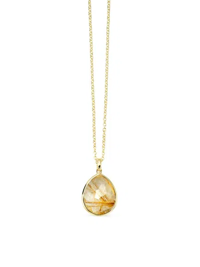 Ippolita Women's Rock Candy 18k Yellow Gold & Rutilated Quartz Medium Teardrop Pendant Necklace