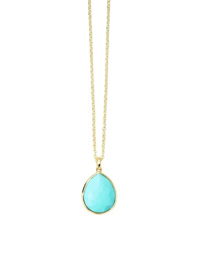 Ippolita Women's Rock Candy 18k Yellow Gold & Turquoise Medium Teardrop Pendant Necklace In Alpine