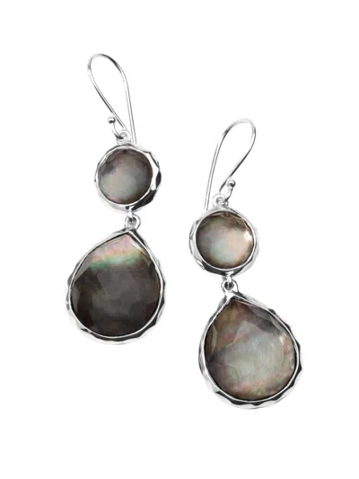 Ippolita Women's Rock Candy Double Drop Sterling Silver & Brown Shell Doublet Double-drop Earrings