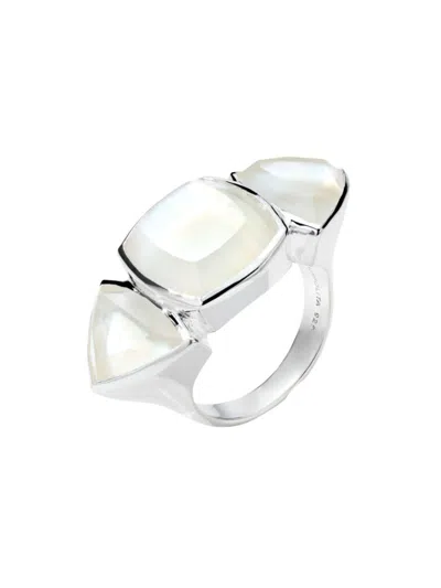 Ippolita Women's Rock Candy Large Mixed-cut Cushion & Trillion Sterling Silver & Doublet Ring In Rock Crystal