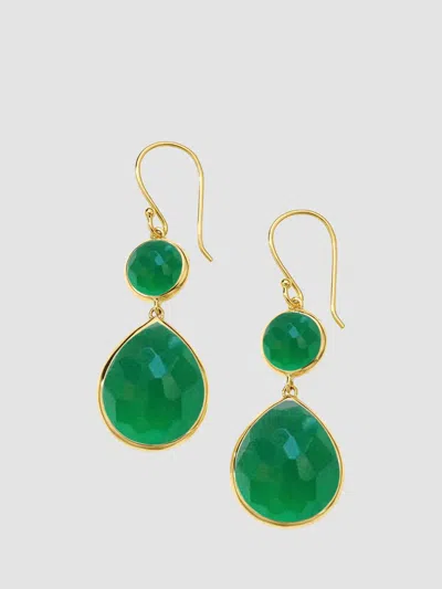 Ippolita Women's Rock Candy Snowman 18k Yellow Gold & Green Agate Drop Earrings