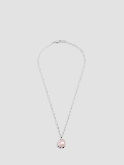 Ippolita Women's Rock Candy Sterling Silver, Rose Quartz & Mother-of-pearl Doublet Mini Teardrop Pendant Neck In Metallic