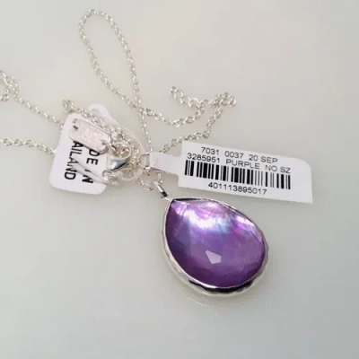 Pre-owned Ippolita Wonderland Large Teardrop Pendant Necklace In Periwinkle In Purple