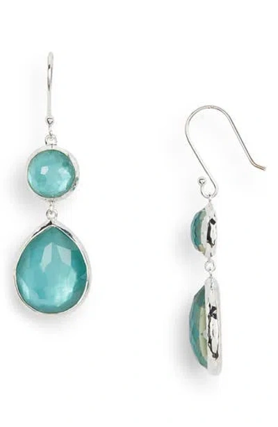 Ippolita Wonderland Sterling Silver Denim Crystal Double Drop Earrings In Pattern