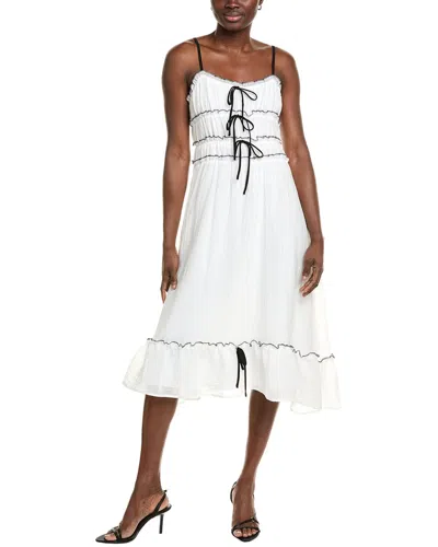 Ipponelli Bow Midi Dress In White