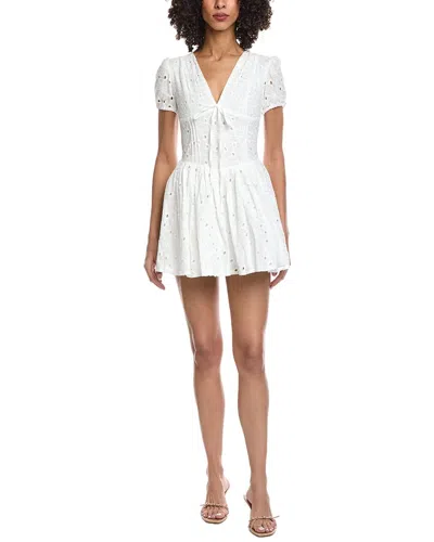 Ipponelli Broderie Mini Dress In White