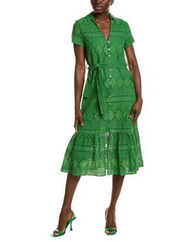 Ipponelli Broderie Shirtdress In Green