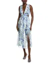 Ipponelli Cutout Waist Midi Dress In Blue
