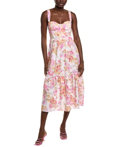 Ipponelli Floral Midi Dress In Multi